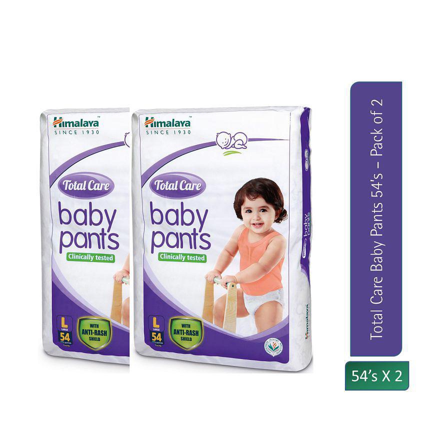 Himalaya Total Care Large Size Baby Pants Diapers (L-54 Count) (Pack of 2)