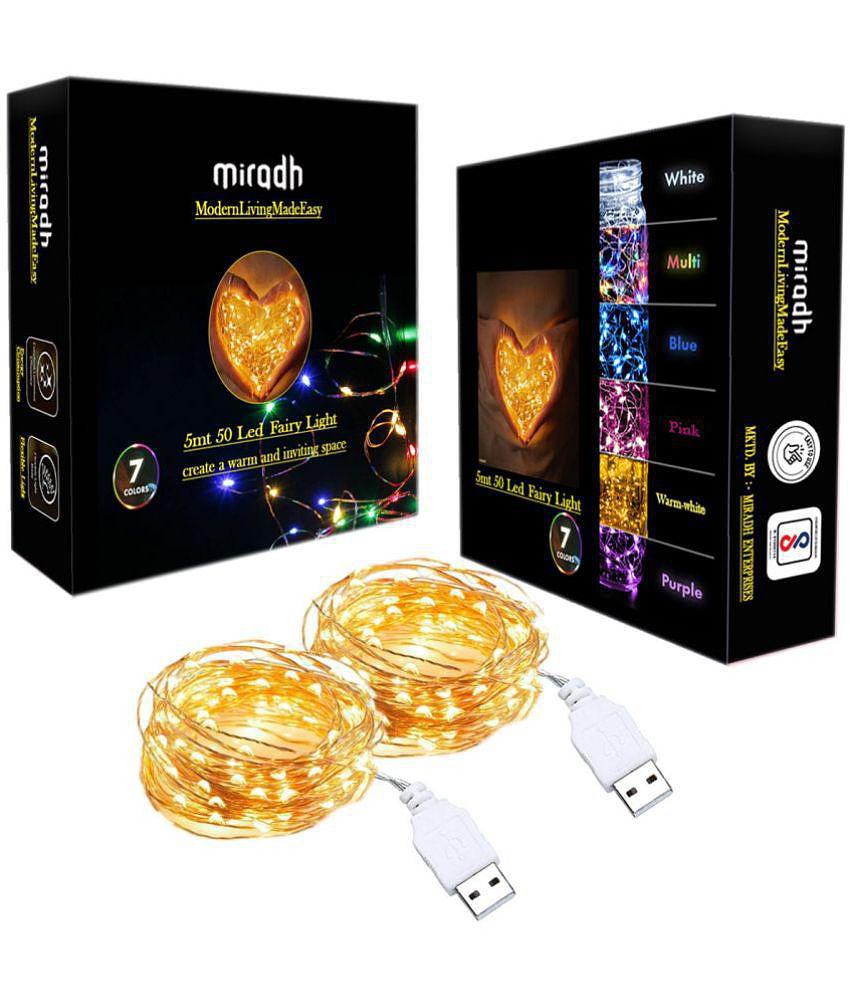 MIRADH - Yellow 5Mtr String Light ( Pack of 2 ) - Yellow