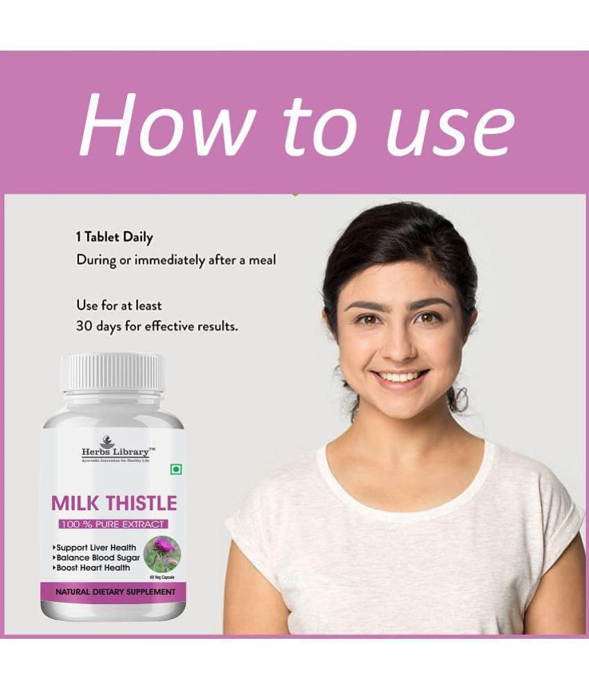 Herbs Library Milk Thistle Extract for Liver Detox & Good Liver Health 60 Capsules Each (Pack of 3)