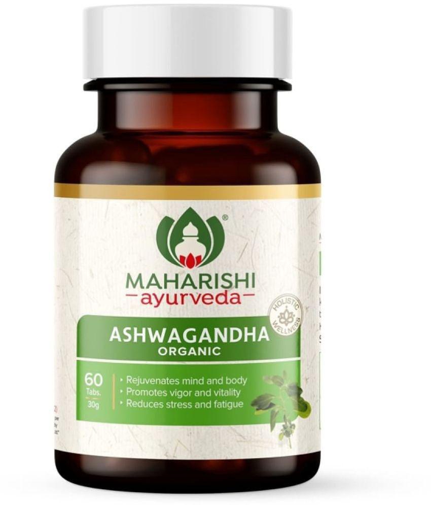 Maharishi Ayurveda Organic Ashwagandha | 100% Organic| General Wellness Tablets| Rejuvenates Mind & Body | Made with Pure Herbs | 60 Tablets