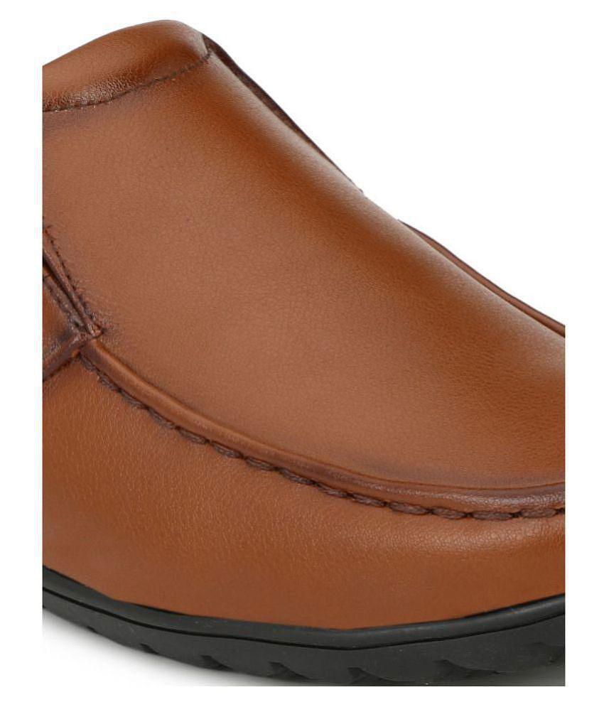 Sir Corbett Slip On Non-Leather Tan Formal Shoes - 6, Tan