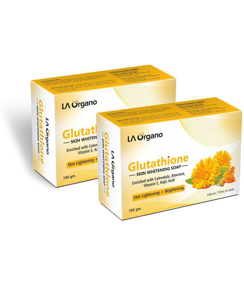 LA ORGANO Glutathione Calendula Skin Lightening & Brightening Bathing Soap 200 g Pack of 2