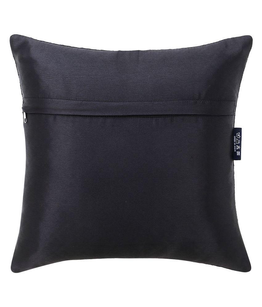 mezposh Combos Satin Cushion Covers 30X30 cm (12X12) - Black