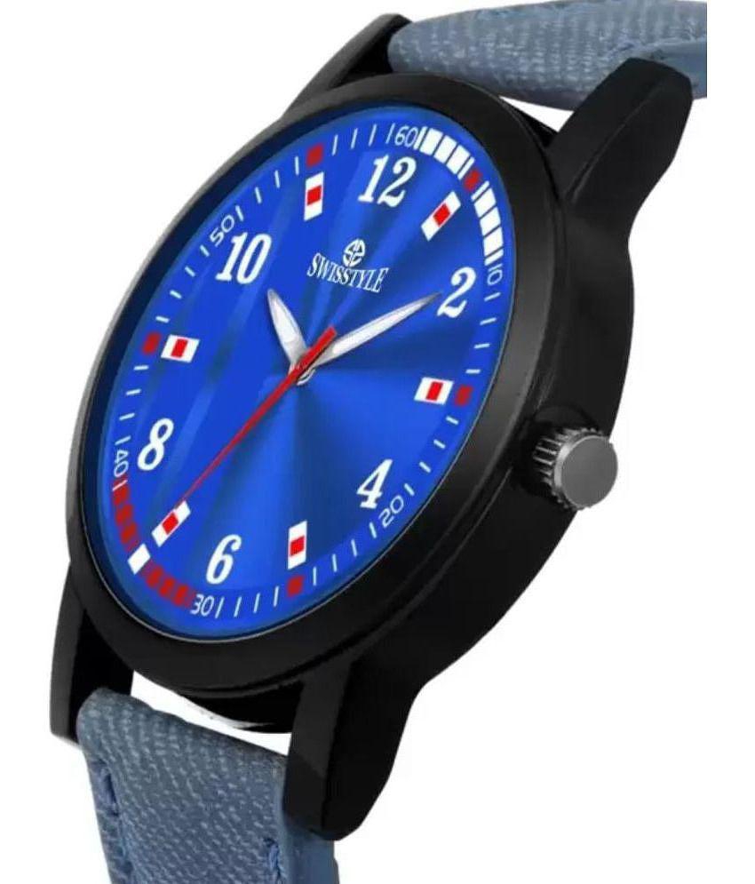 Swisstyle - Blue Leather Analog Men's Watch