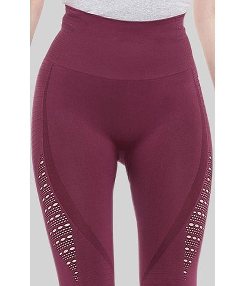 Luxurious Men Swee - Wine Cotton Blend Slim Fit Women's Sports Tights ( Pack of 1 ) - None 2025 