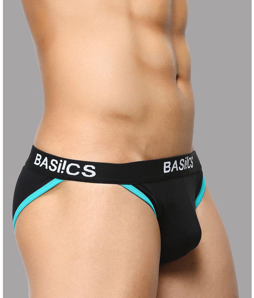 BASIICS By La Intimo - Black BCSBR02 Spandex Men's Briefs ( Pack of 1 ) - S, Black