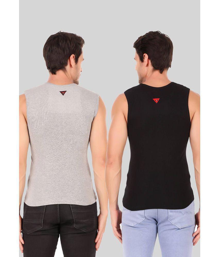 Hap Kings - Multi Cotton Men's Vest ( Pack of 2 ) - None