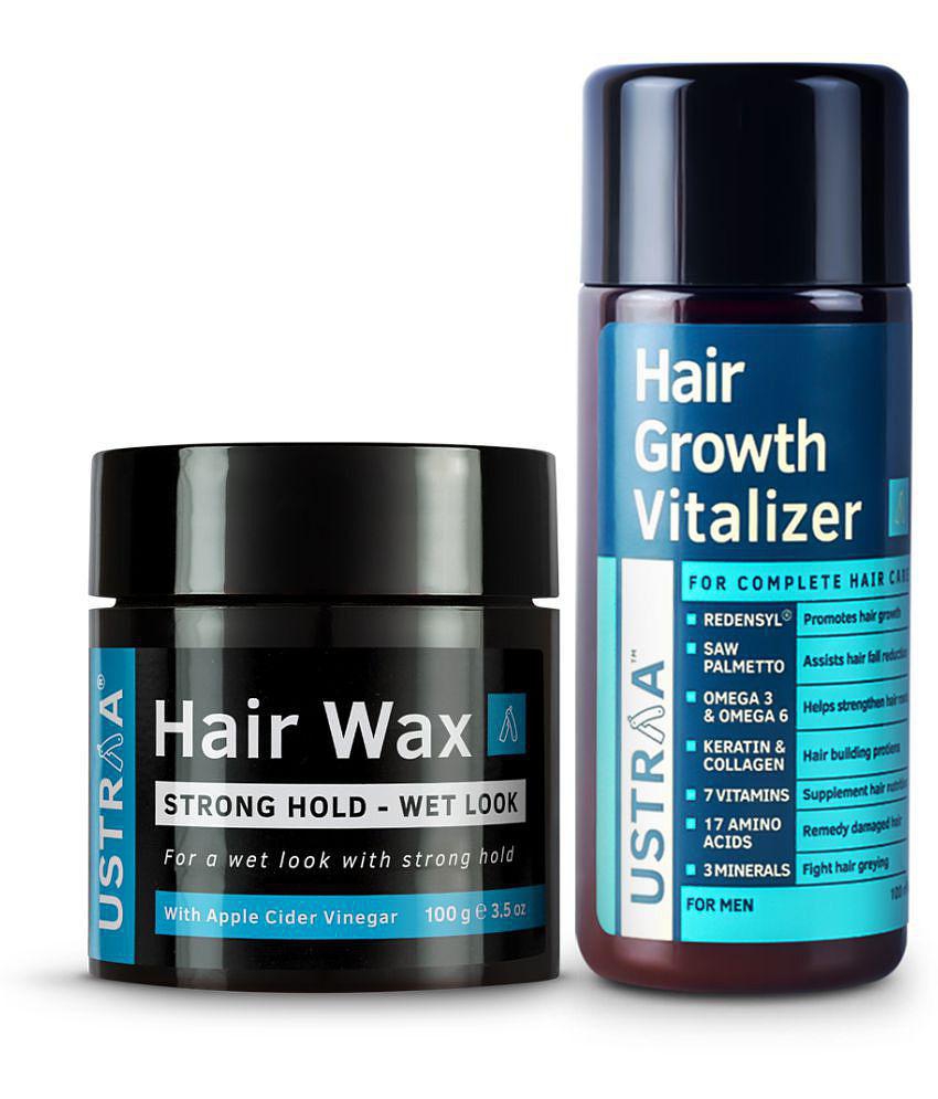 Ustraa Hair Growth Vitalizer- 100ml and Hair Wax Wet Look- 100 gm