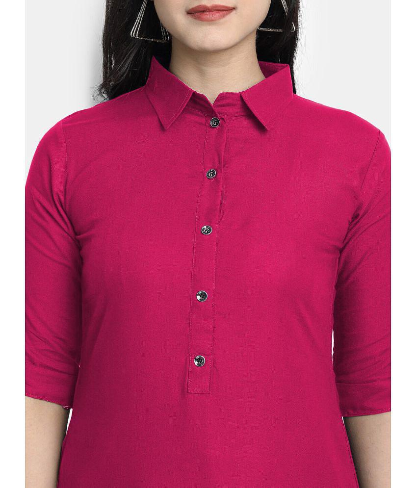 Latest Women CARTSHOPY - Pink Rayon Women's Straight Kurti ( Pack of 1 ) - None 2025 at ShopCirc