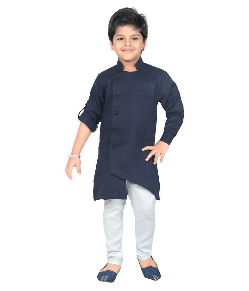 Ahhaaaa Kids Ethnic Wear Indo Western Kurta and Pyjama Set for Boys - None