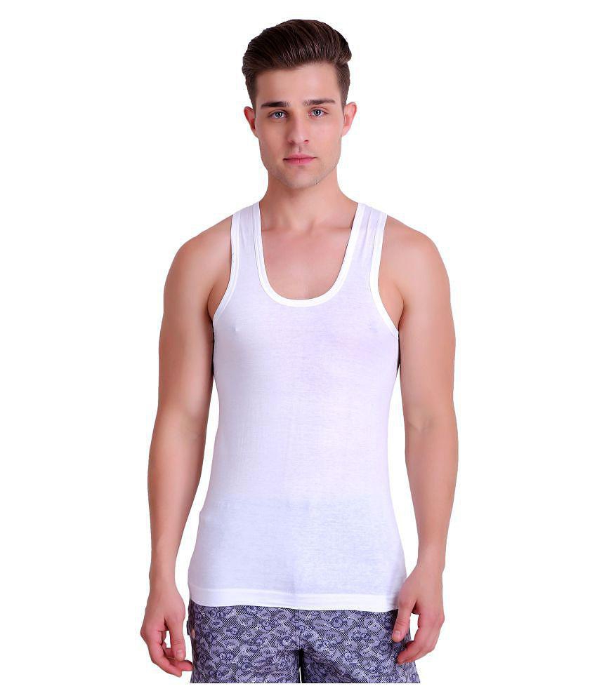 TT White Sleeveless Vests Pack Of 3 - 90