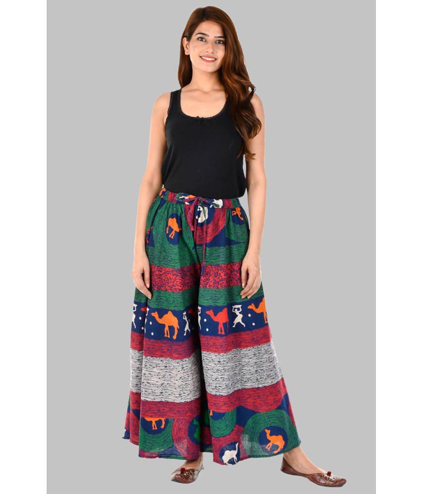 Trendy Men Rangun - Blue Cotton Flared Women's Palazzos ( Pack of 1 ) - None 2025 at ShopCircuit