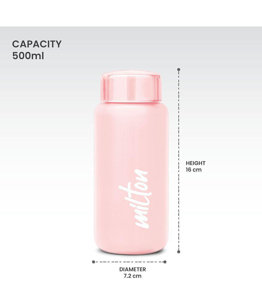 Milton Aqua 500 Stainless Steel Water Bottle (500 ml) Light Pink - Light Pink