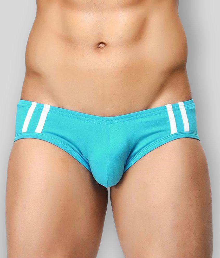Best Men BASIICS By La Intimo - Teal Cotton Blend Men''s Briefs ( Pack of 1 ) - XL 2025 at ShopC