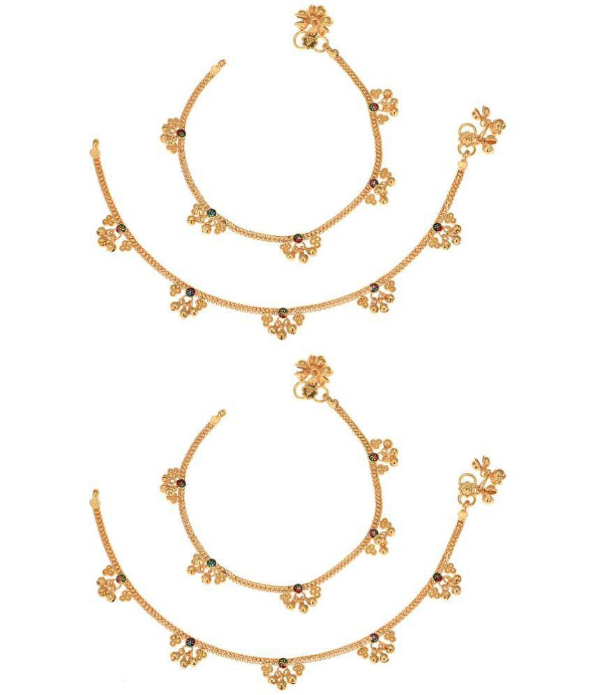 Stylish Men AanyaCentric - Gold Anklets ( Pack of 2 ) - Gold 2025 at ShopCircuit | ONDC