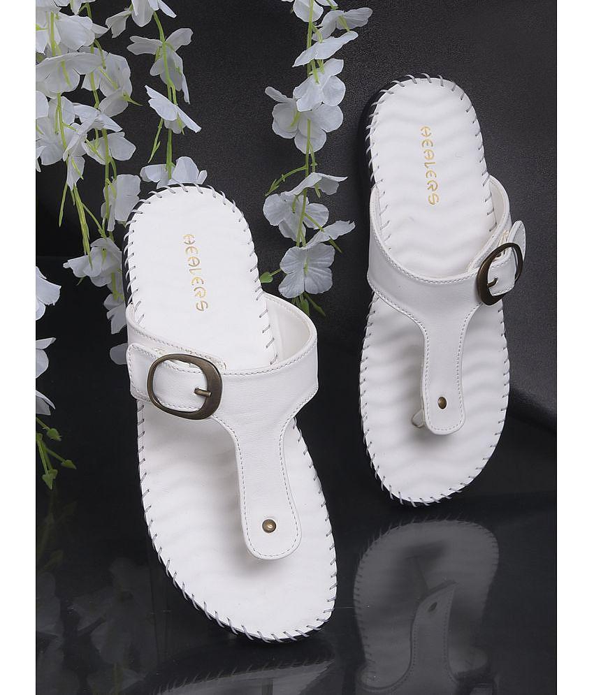 Elegant Men Liberty White Womens Leather Slipper - None 2025 at ShopCircuit | ONDC