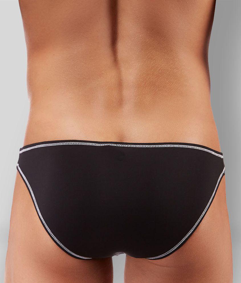 Bruchi Club -  Black Microfibre Men's Bikini ( Pack of 1 ) - Free Size