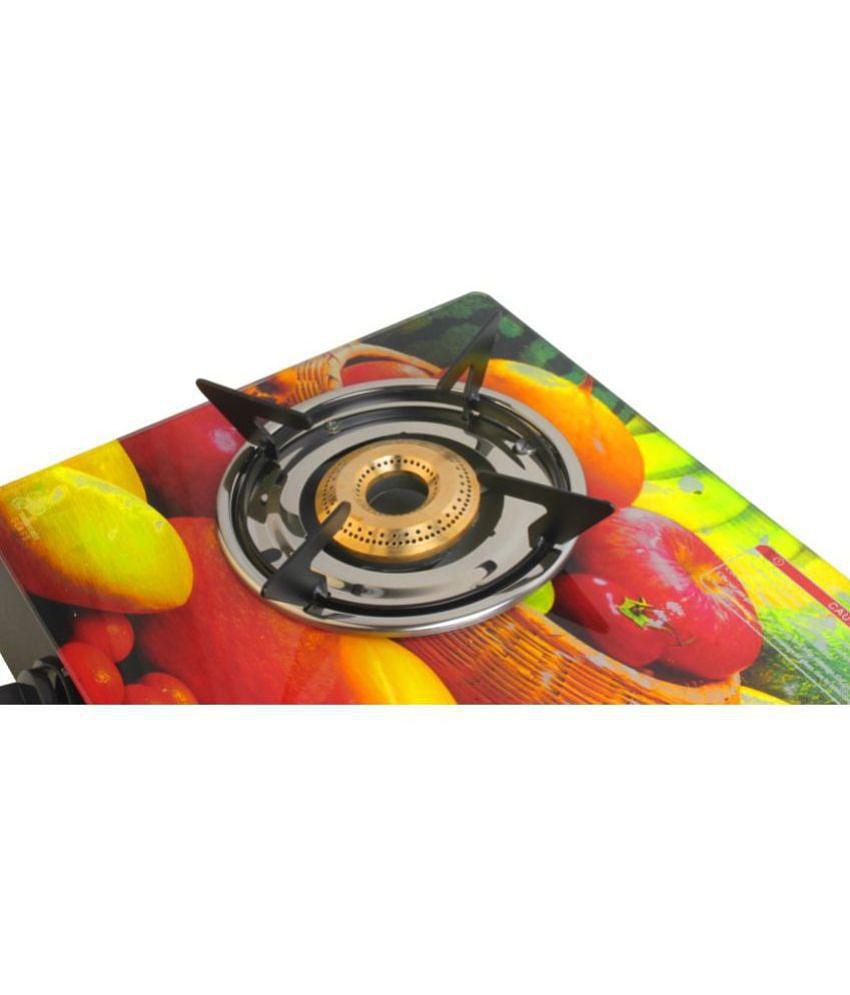 Suryaviva Nano Plus Digital 2B Ms Bk Toughened Glass 2 Cast Iron Burner Gas Stove(Manual Ignition,Multi Colour)