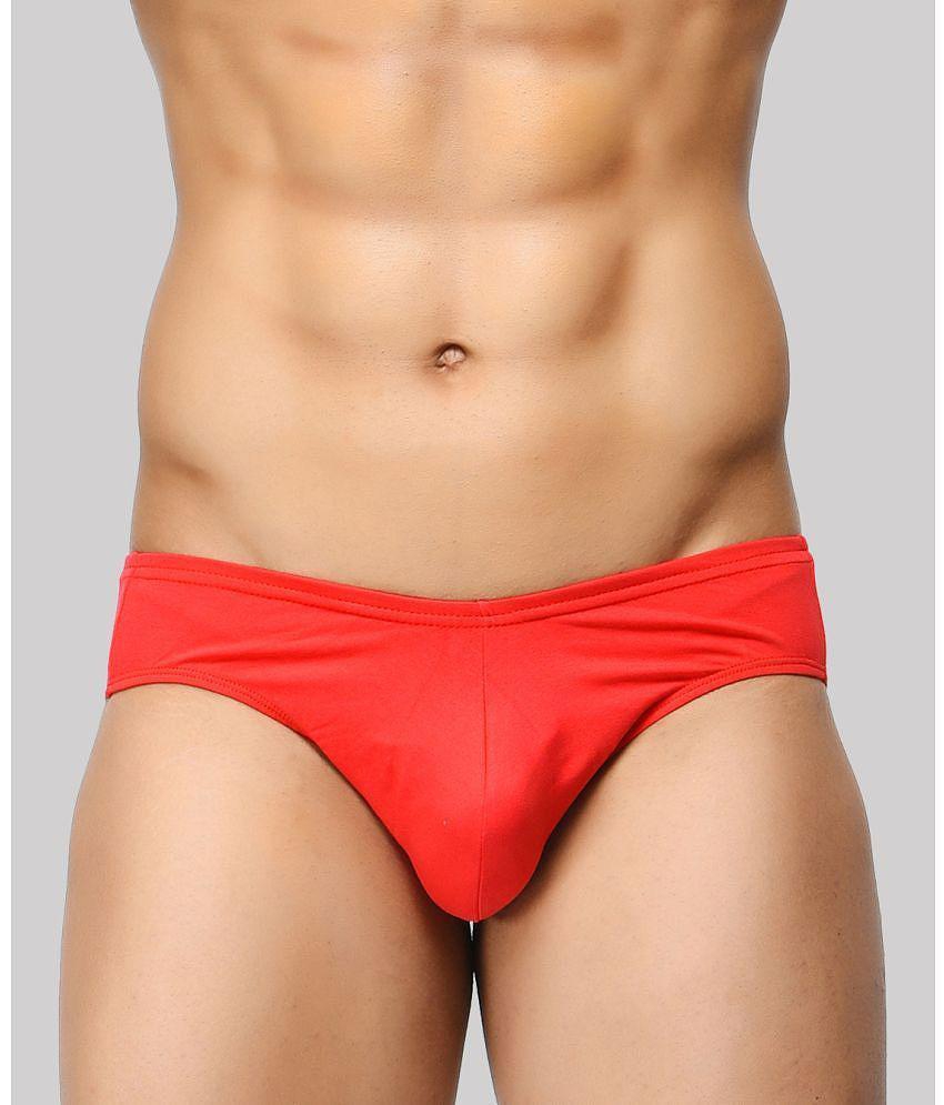 Luxurious Men BASIICS By La Intimo - Red BCSBR05 Spandex Mens Briefs ( Pack of 1 ) - None 2025 a