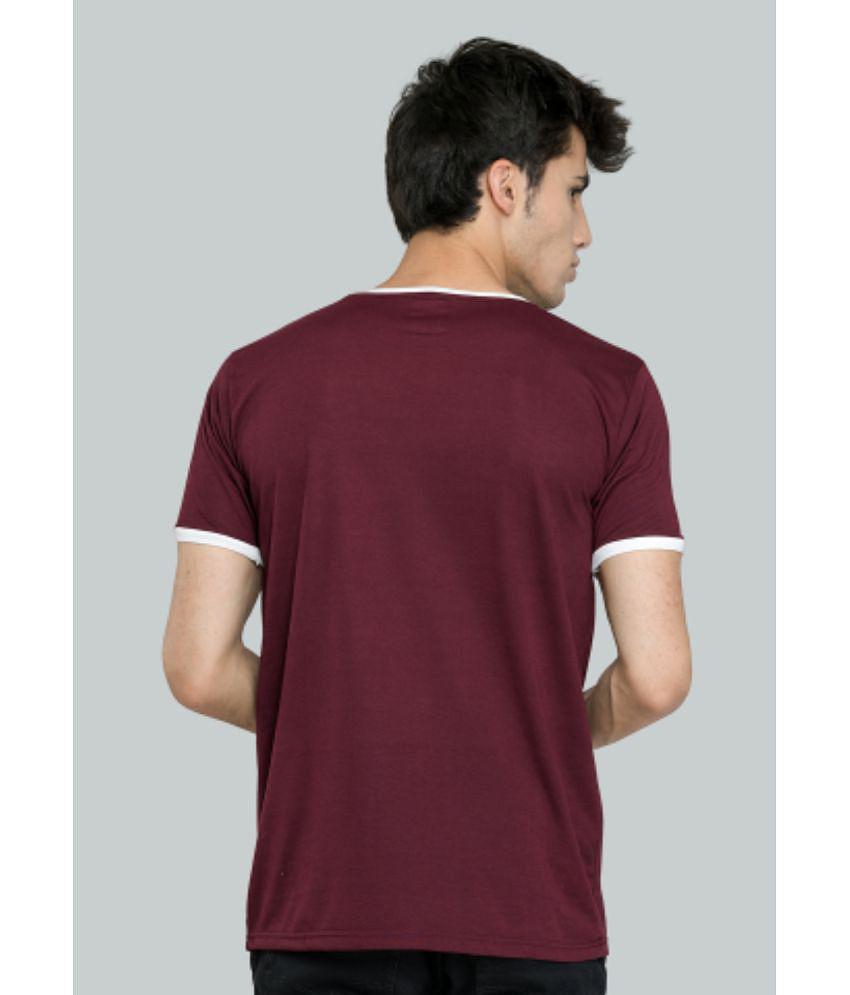 LEEBONEE - Wine Cotton Blend Regular Fit Men's T-Shirt ( Pack of 1 ) - L, Wine