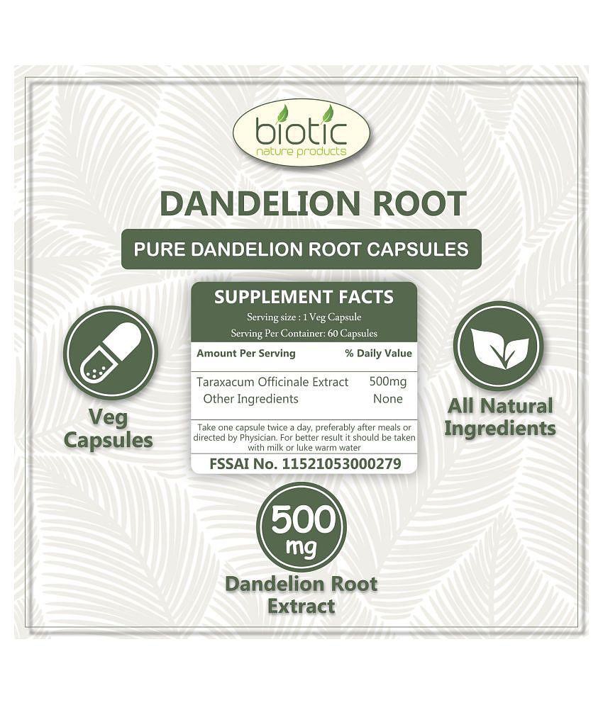 Biotic Dandelion Root Extract 500mg Capsule 60 no.s