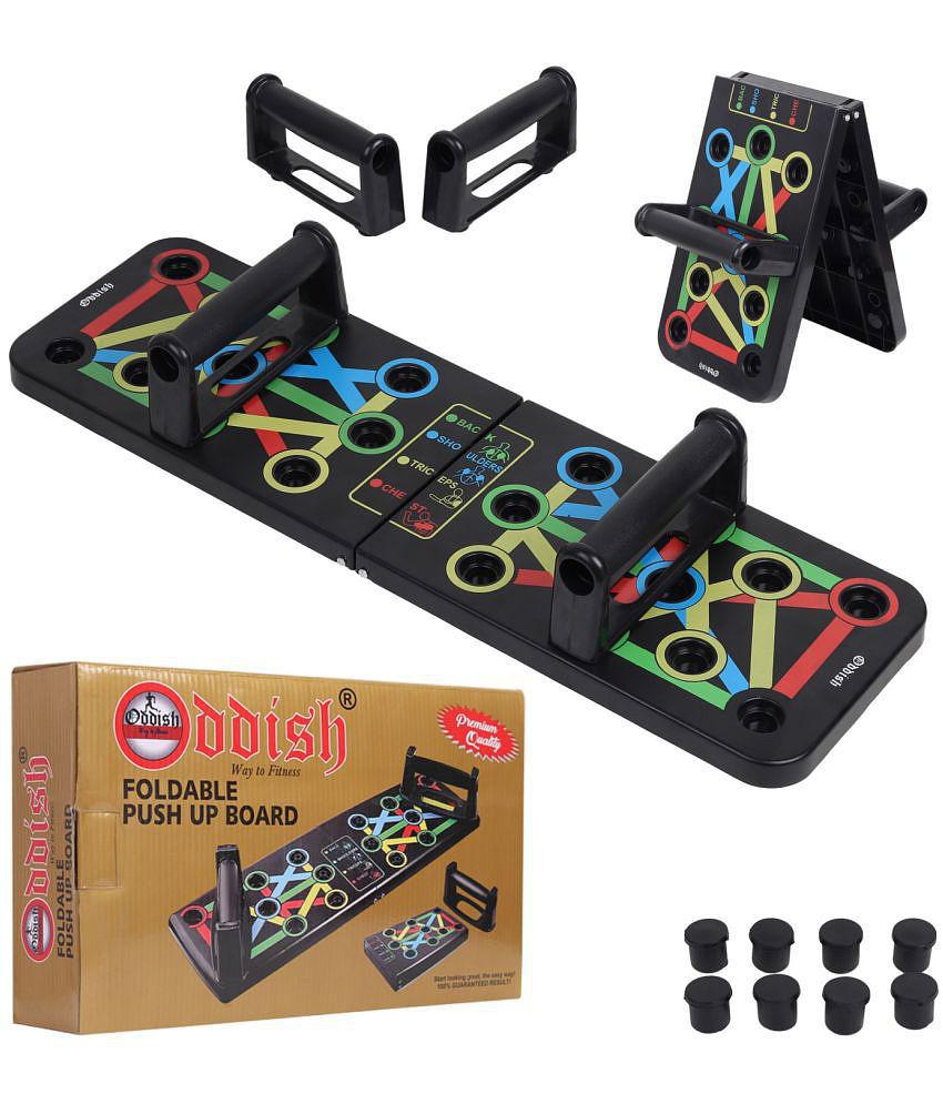 ODDISH Push Up Board -with 14-in-one Muscle Toning System, Multifunctional Colour Coded Foldable Push up Board for Body Muscle Training - Multi Color