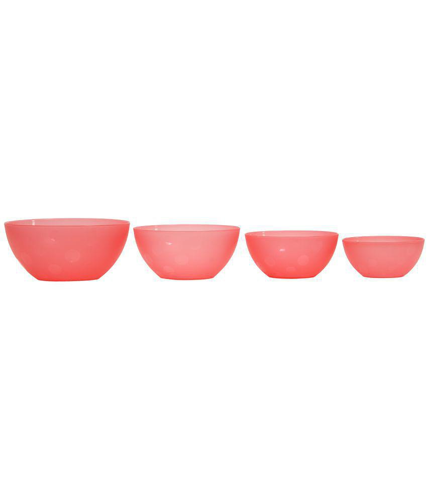 Jaypee Plus Plastic Mixing Bowl 4 Pc - Red