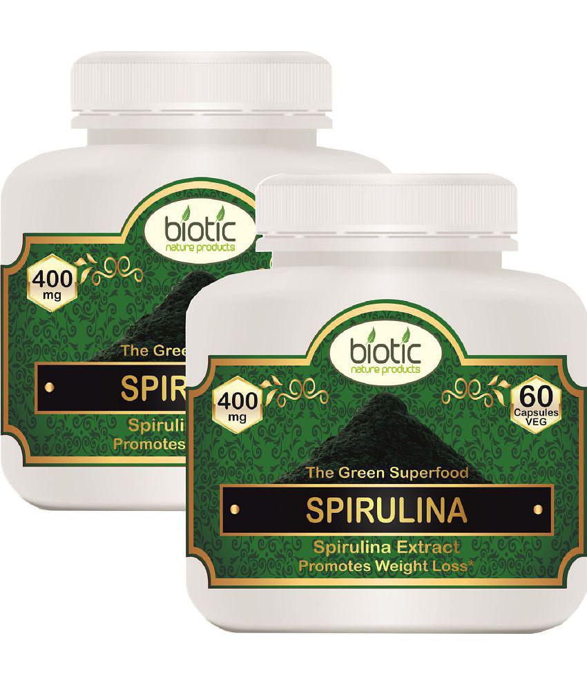 Biotic Spirulina Capsules 400mg Capsule 120 no.s Pack of 2