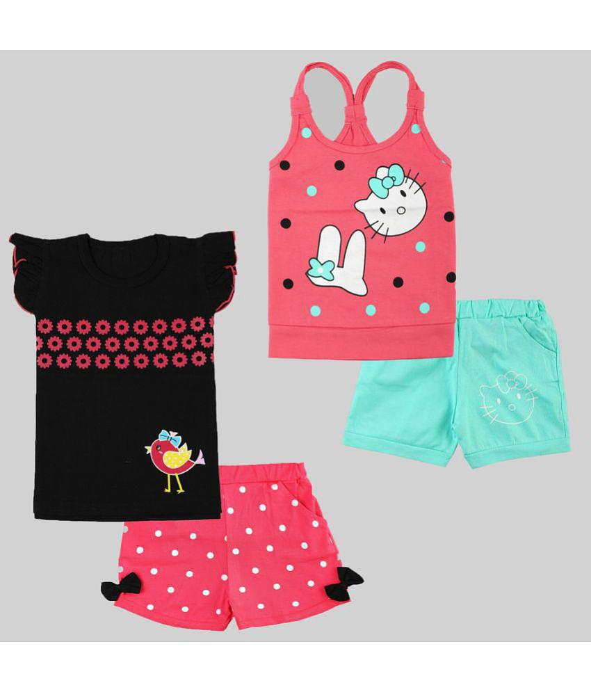 Chic Men CATCUB - Multicolor Cotton Girls Top With Shorts ( Pack of 2 ) - None 2025 at ShopCircu