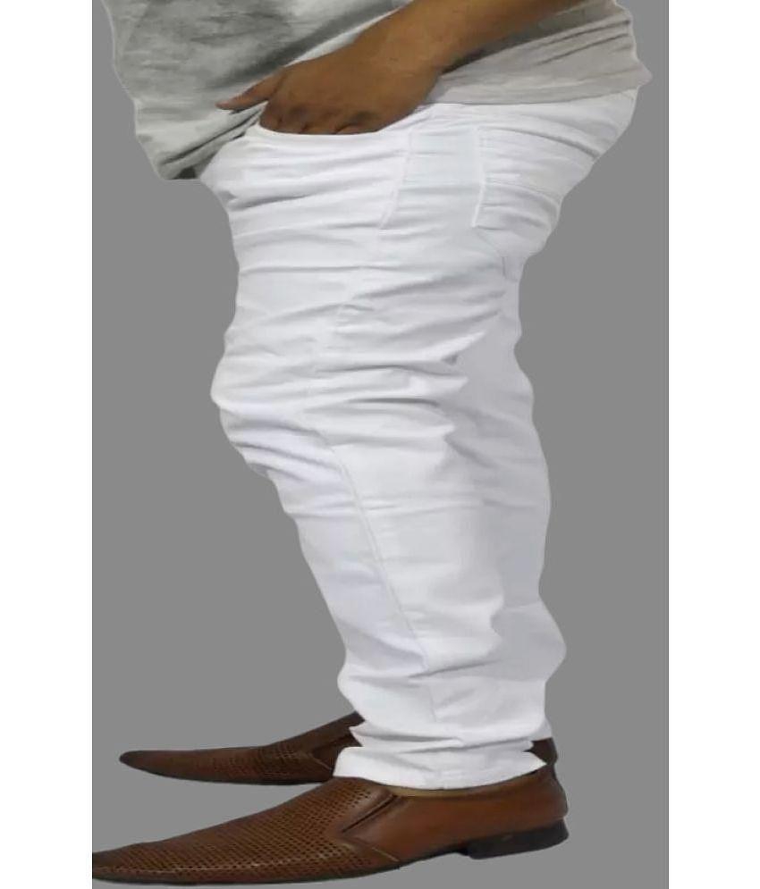 x20 - White Denim Skinny Fit Mens Jeans ( Pack of 1 ) - None