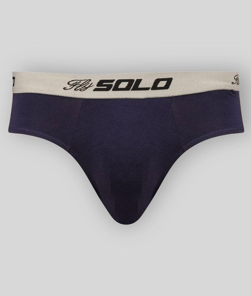 Solo - Blue Cotton Blend Mens Briefs ( Pack of 1 ) - 90