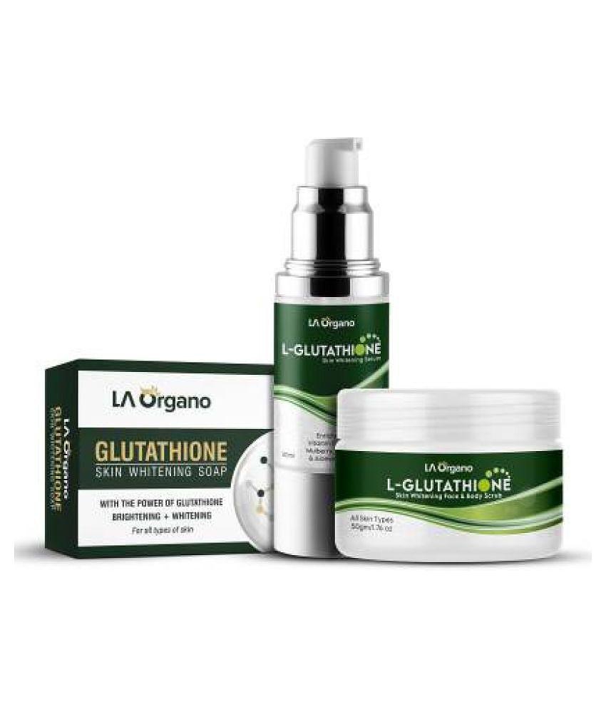 LA ORGANO L-Glutathione Serum, Scrub, Soap Facial Kit g Pack of 3