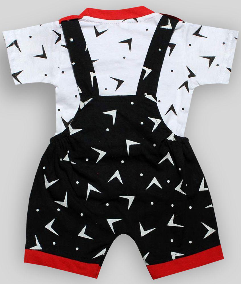 Latest Women babeezworld Dungaree for Boys & Girls Casual Printed Pure Cotton-(Multicolour,9-12 