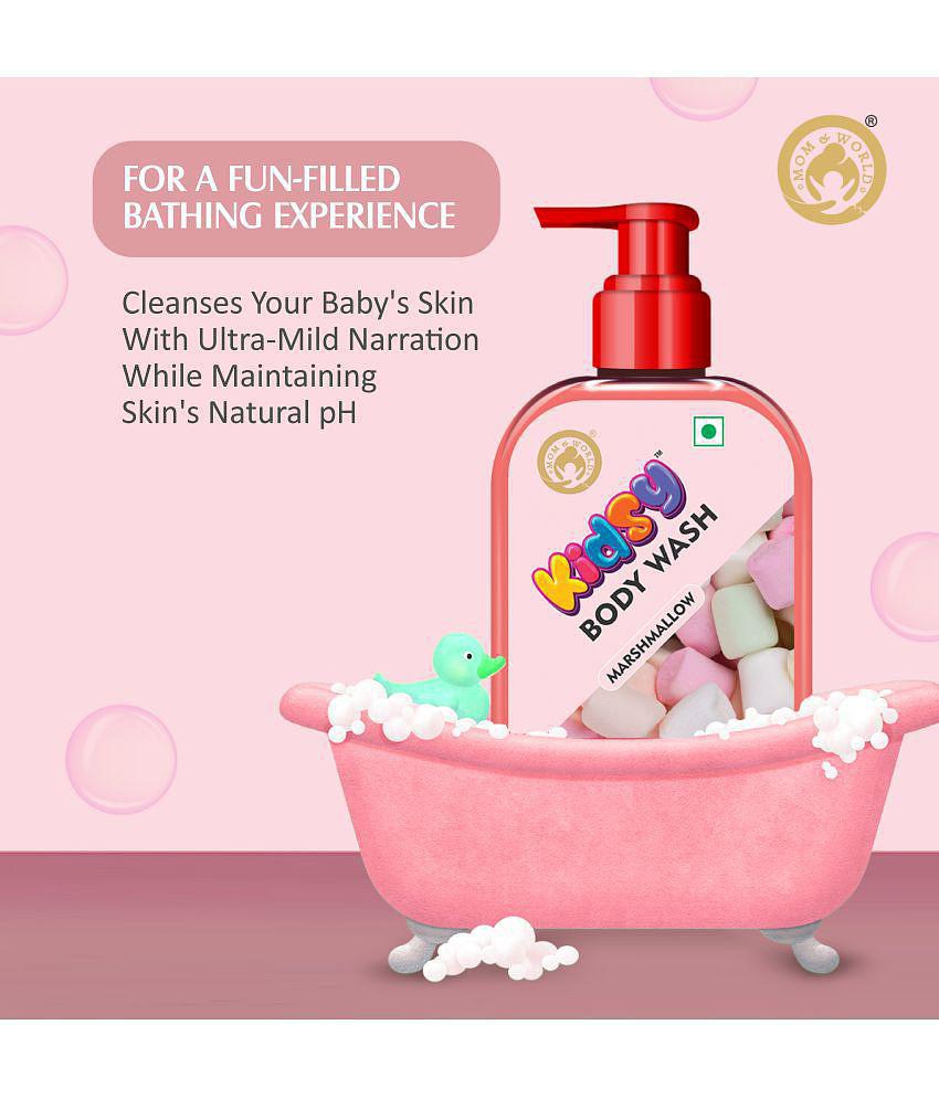 Mom & World Kidsy Marshmallow Body Wash No Tears, No SLS For KIDS, Dermatologically Tested, pH Balanced, 240 ml