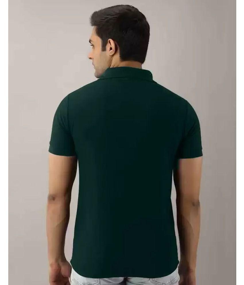 SKYRISE - Dark Green Cotton Blend Slim Fit Men's Polo T Shirt ( Pack of 1 ) - None