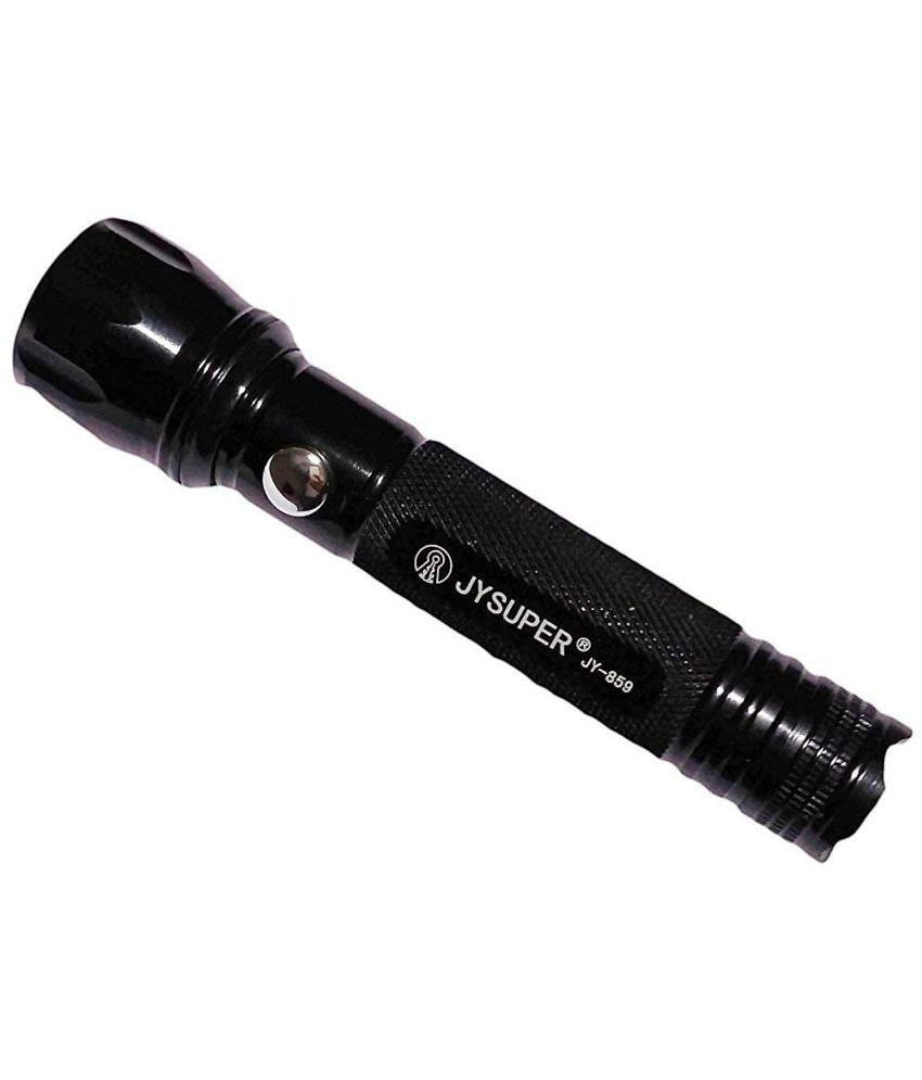 JY Super 859 - 2W Rechargeable Flashlight Long Range Torch with Aluminium body ( Pack of 1 )