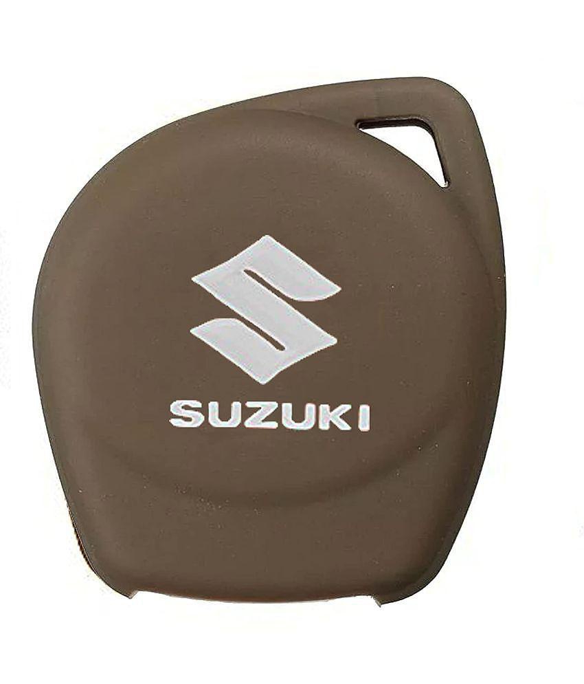 Keycase Silicone Car Key Cover for Maruti Suzuki S Presso,Swift,SX4,DZire,Ignis,Alto,Vitara Brezza,Celerio,Ertiga,Ciaz,SCross,Ritz 2 Button Key Cover ( Dark Brown )