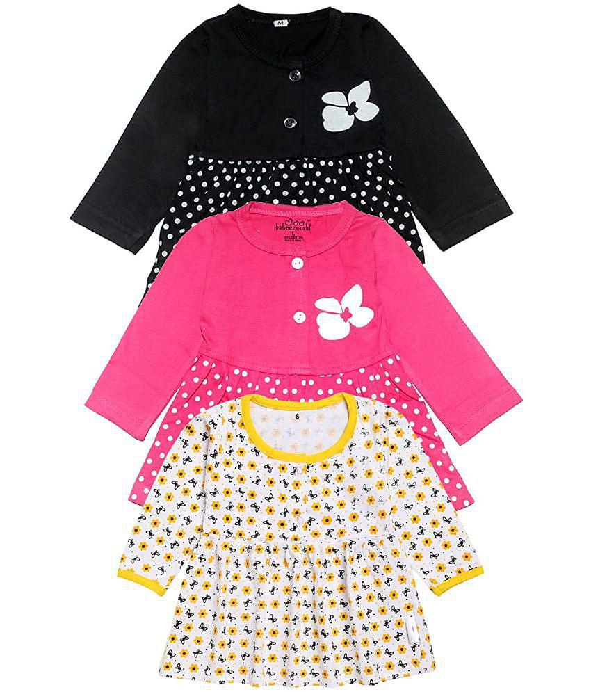 Top Women Babeezworld Baby Girl’s Pure Cotton Knee Length Dress Pack Of 3 - None 2025 at ShopCir