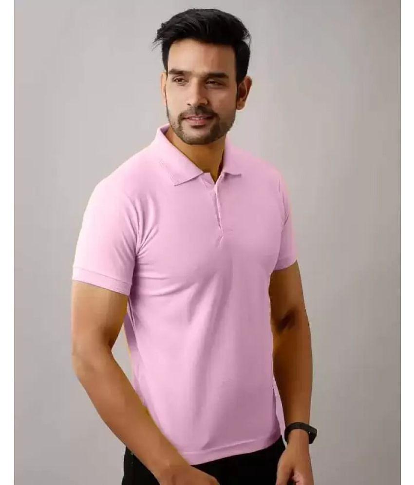 Affordable Men SKYRISE - Pink Cotton Blend Slim Fit Men's Polo T Shirt ( Pack of 1 ) - None 2025