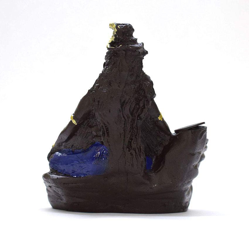 GBuzz Lord Shiva Smoke BackFlow Cone Incense Holder With 10 Cone - Smoke Backflow Showpiece 11 cm