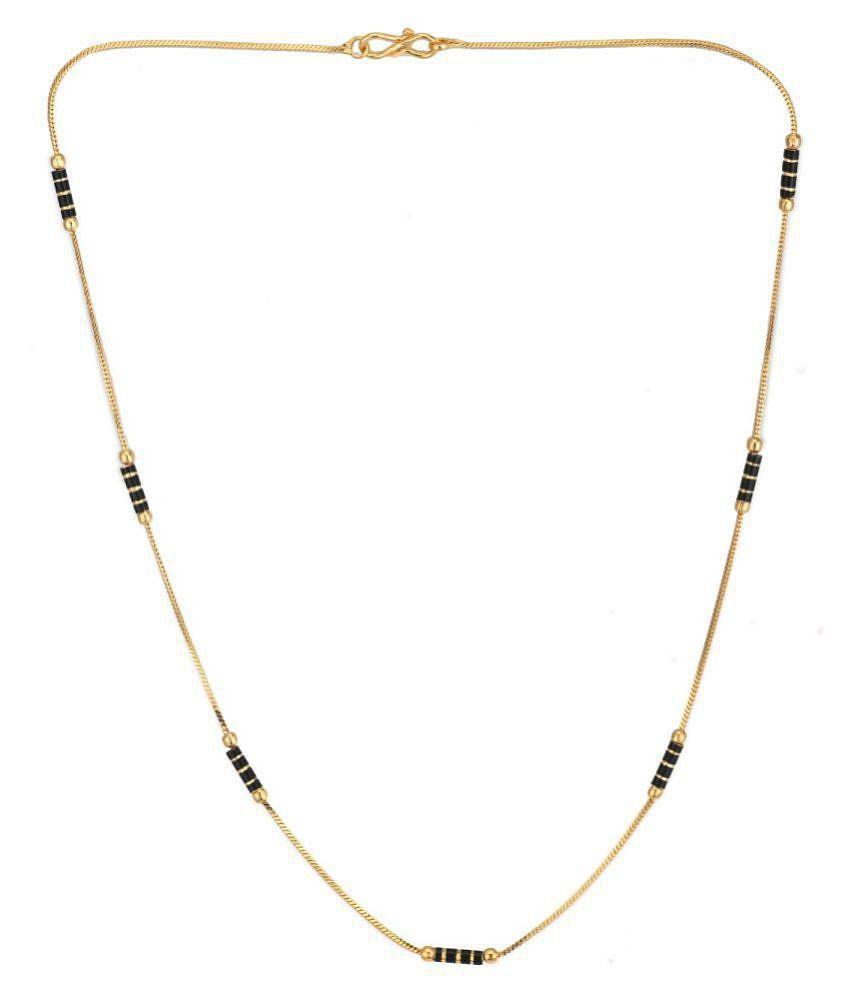 Elegant Men AanyaCentric - Gold Plated Chain ( Pack of 1 ) - Black 2025 at ShopCircuit | ONDC