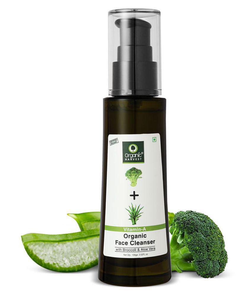 Organic Harvest Vitamin-A Face Cleanser with Broccoli & Aloe Vera Ideal for Dry Skin, Reverse Signs of Ageing, Provides Youthful Skin, for Women & Girls - 100ml