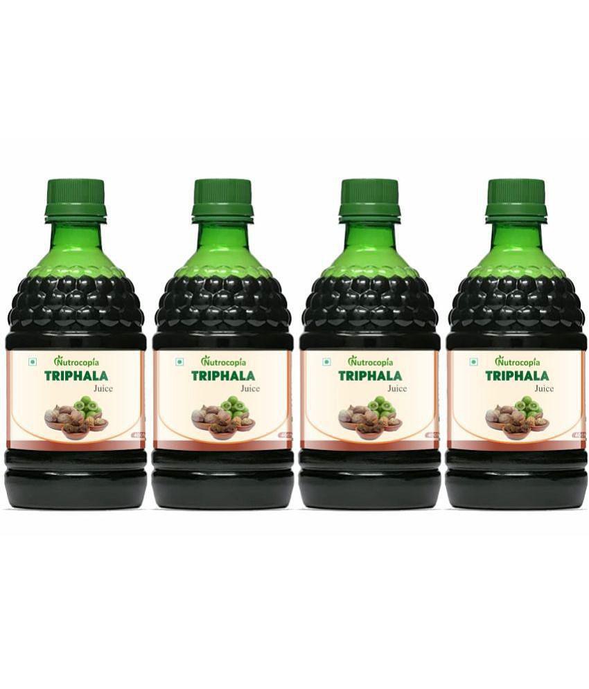 NUTROCOPIA Triphala Juice | 100% Ayurvedic | Relieves Constipation & Improves Digestion | No Added Sugar - 400 ML (Pack of 4)