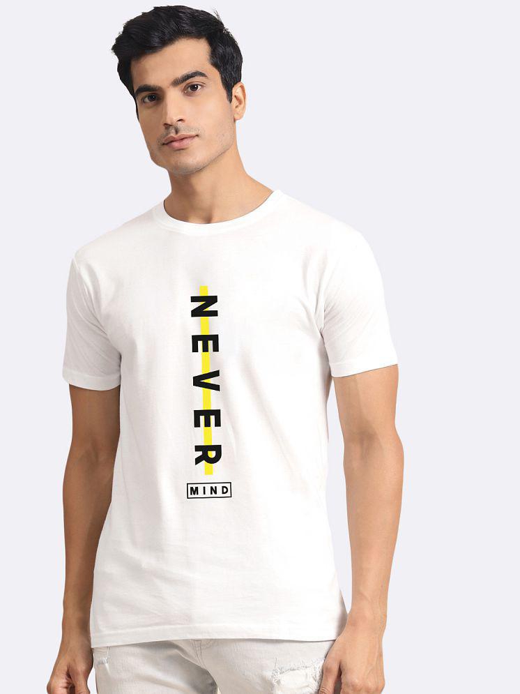 Bewakoof - White Cotton Regular Fit Men's T-Shirt ( Pack of 1 ) - None