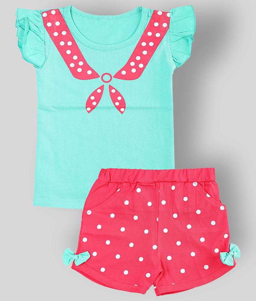 Best Men CATCUB - Green Cotton Top & Shorts For Baby Girl ( Pack of 1 ) - None 2025 at ShopCircu