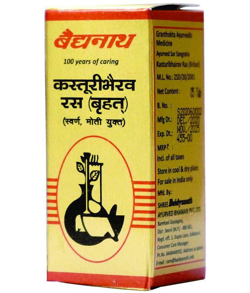 Baidyanath Kasturibhairav Ras Tablet 10 no.s Pack Of 1