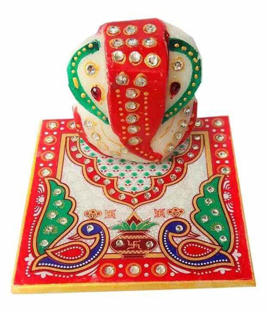 Ocean Enterprises Multicolour Marble Ganesh Chowki