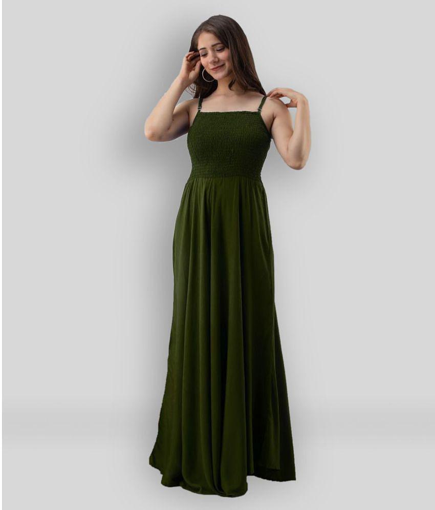 Modern Men Frionkandy - Green Rayon Women's Gown ( Pack of 1 ) - None 2025 at ShopCircuit | ONDC