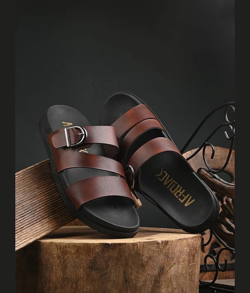 Chic Accessories Afrojack - Brown Mens Sandals - None 2025 at ShopCircuit | ONDC
