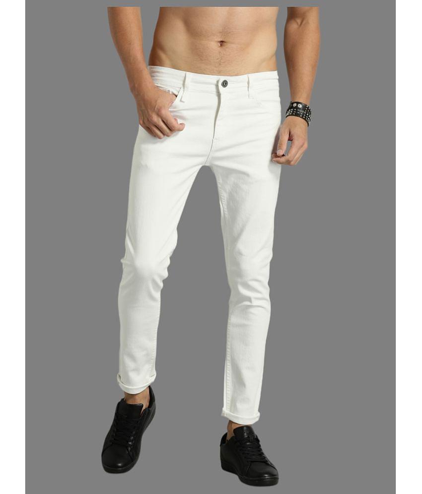 HALOGEN - White Denim Skinny Fit Men's Jeans ( Pack of 1 ) - None